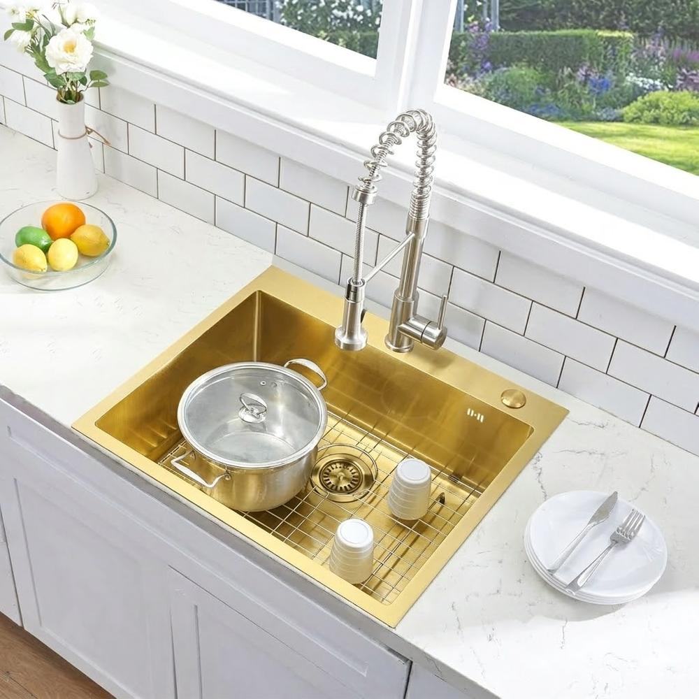 Évier en acier Liam BRUSH GOLD