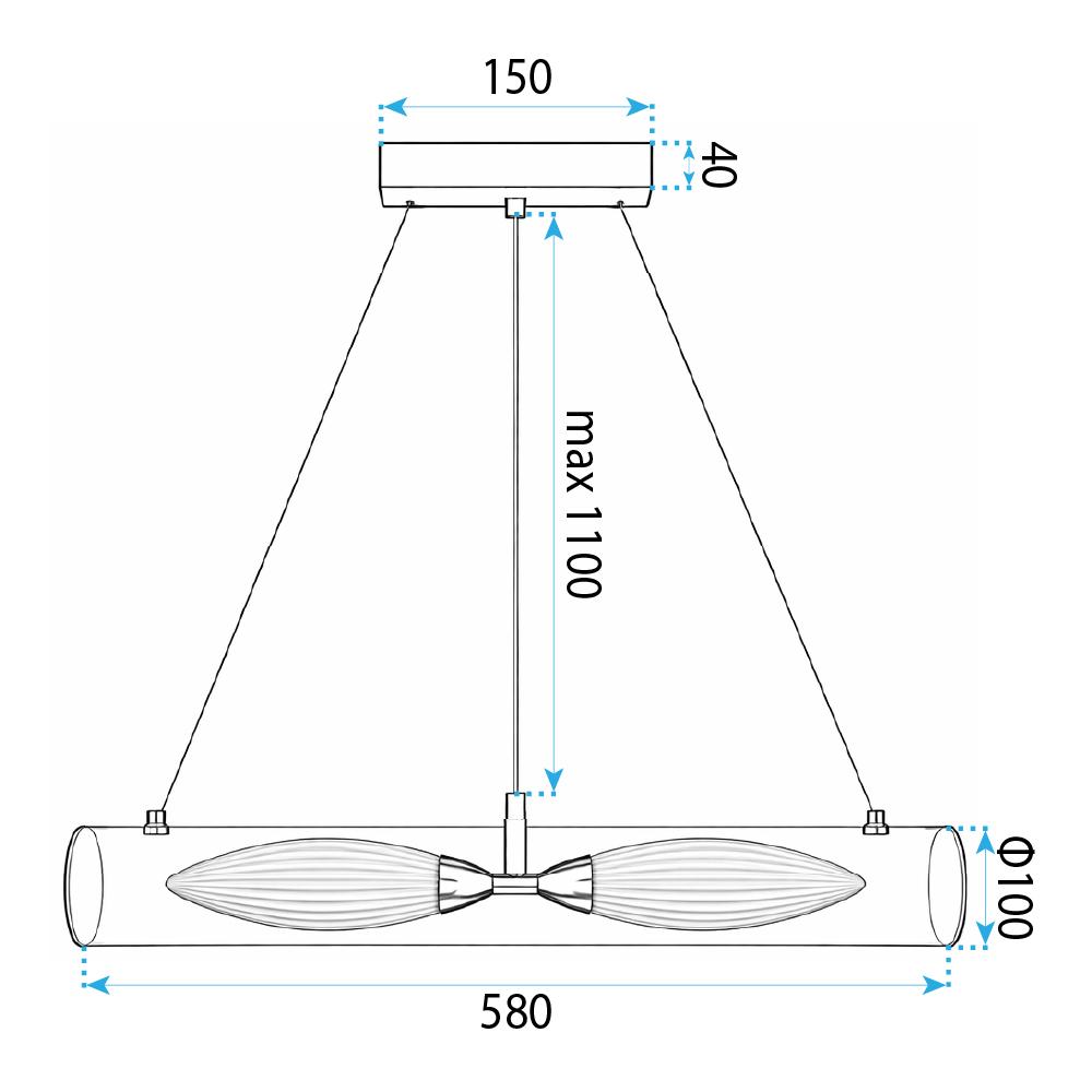 LAMPA SUFITOWA WISZĄCA G152-2CP ZŁOTA