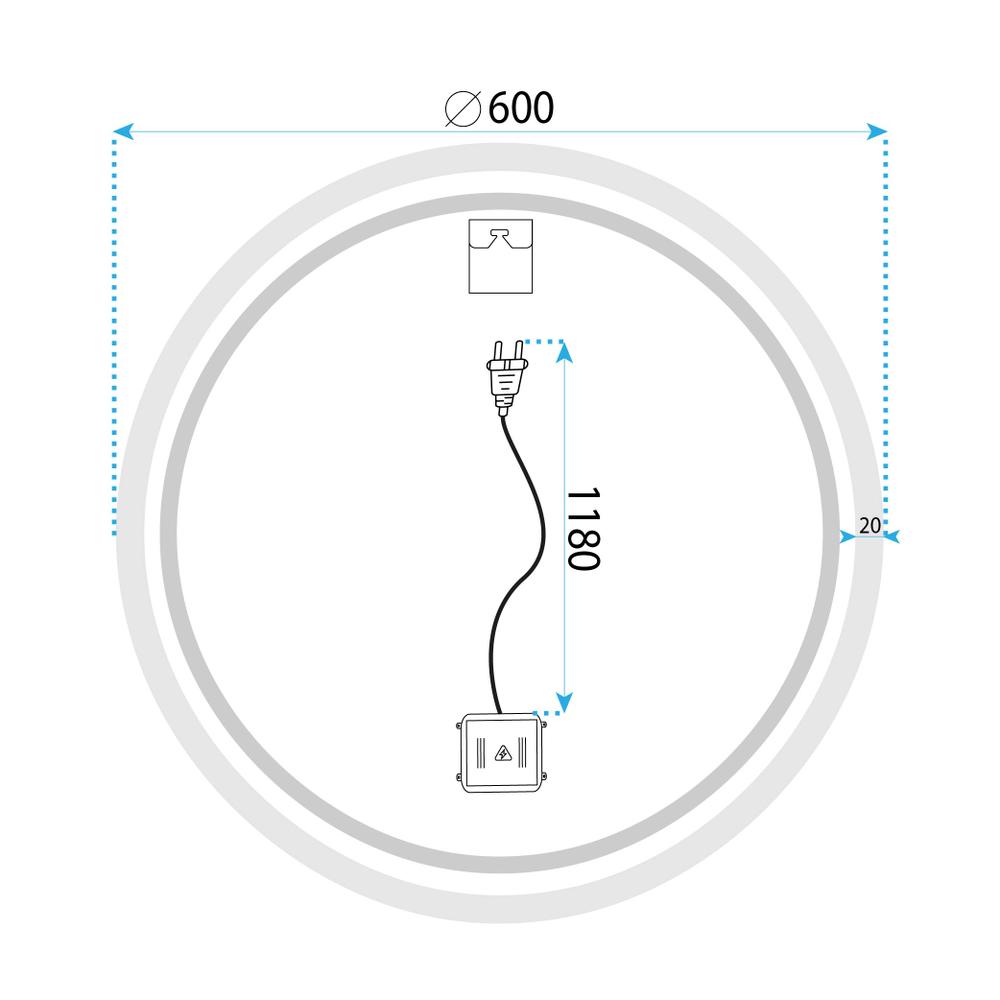 LUSTRO ŚCIENNE LED BLUETOOTH FFJ 60CM