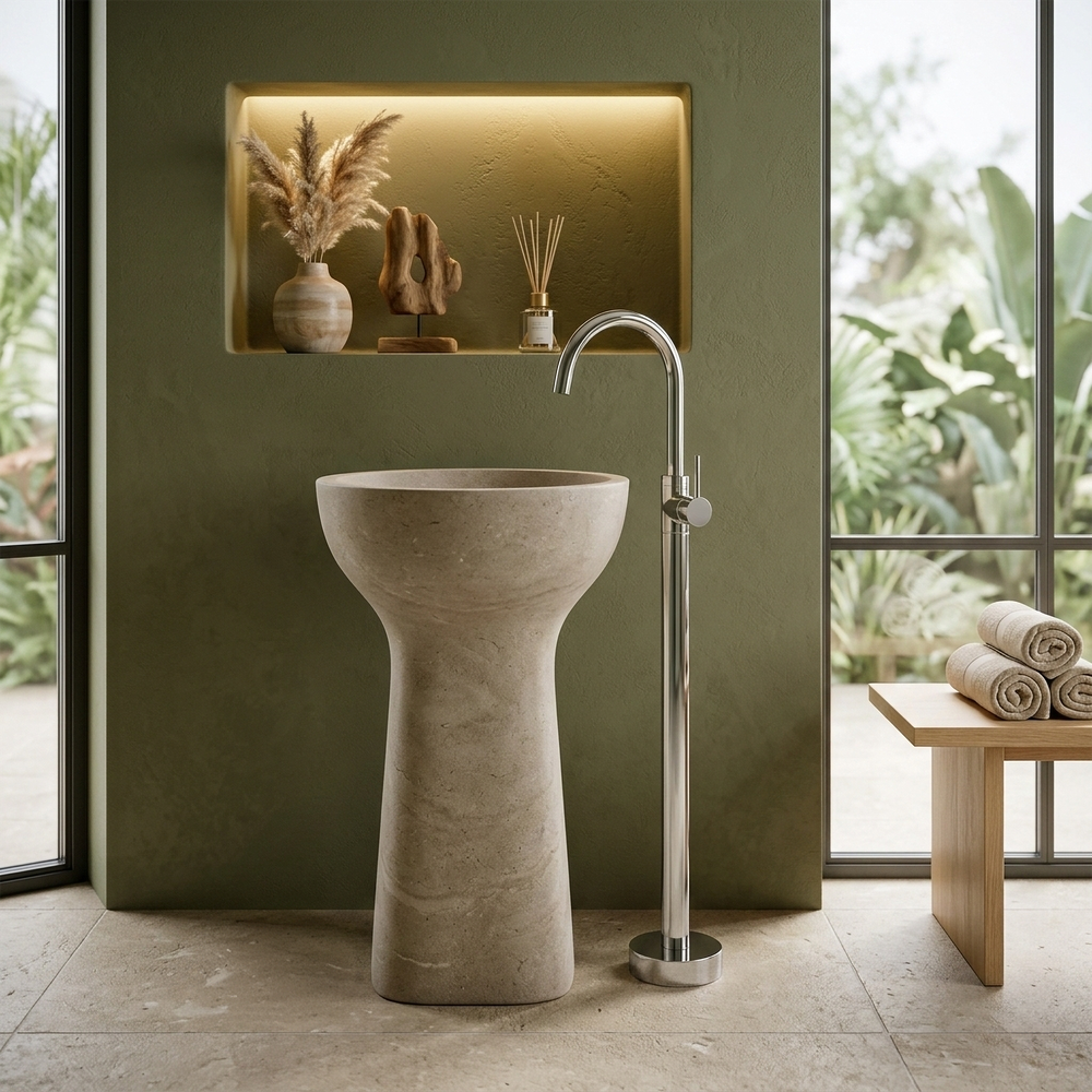 Torneira para lavatório de piso Rea Lungo Chrome