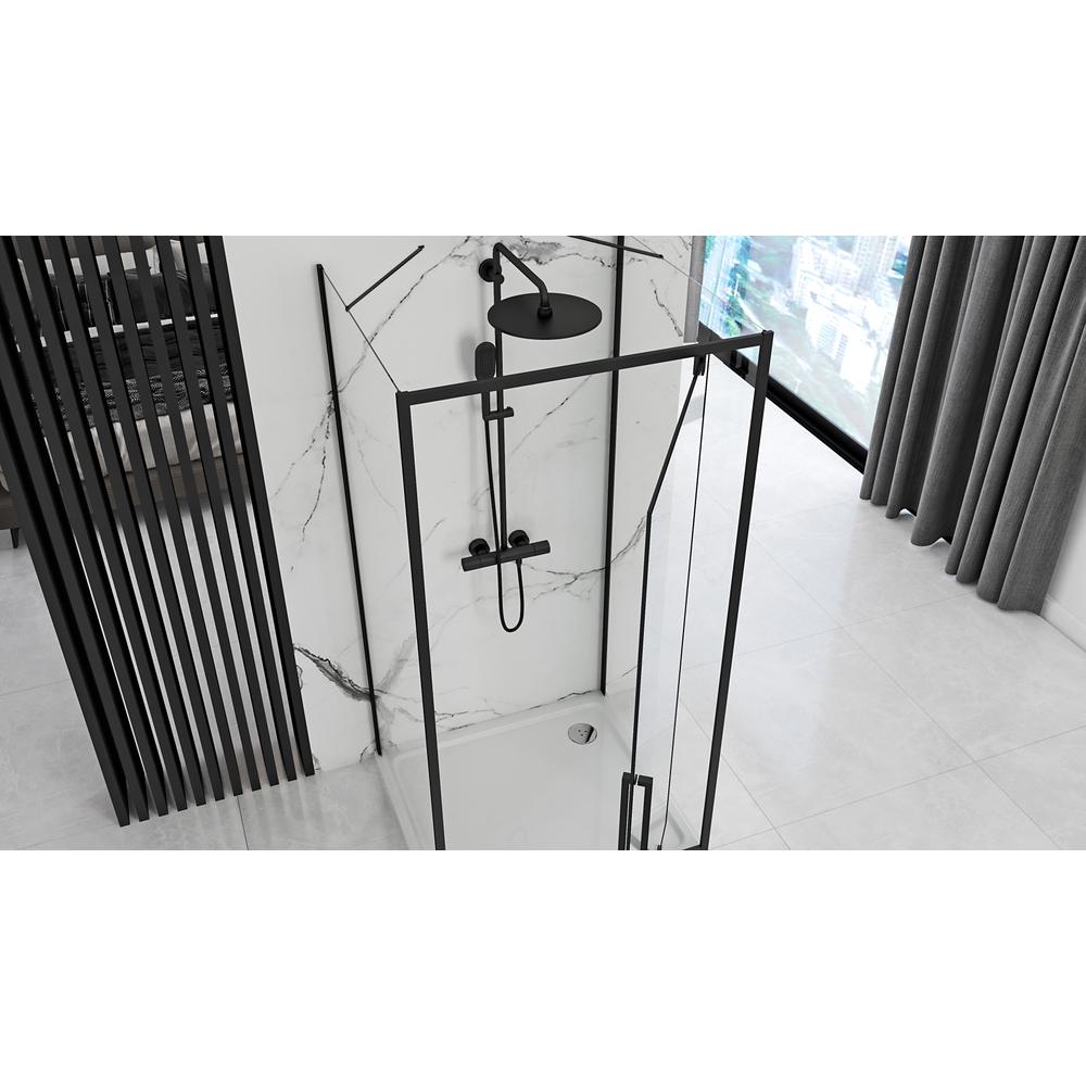 Přístěnná sprchová kabina Rea Rapid Swing Black