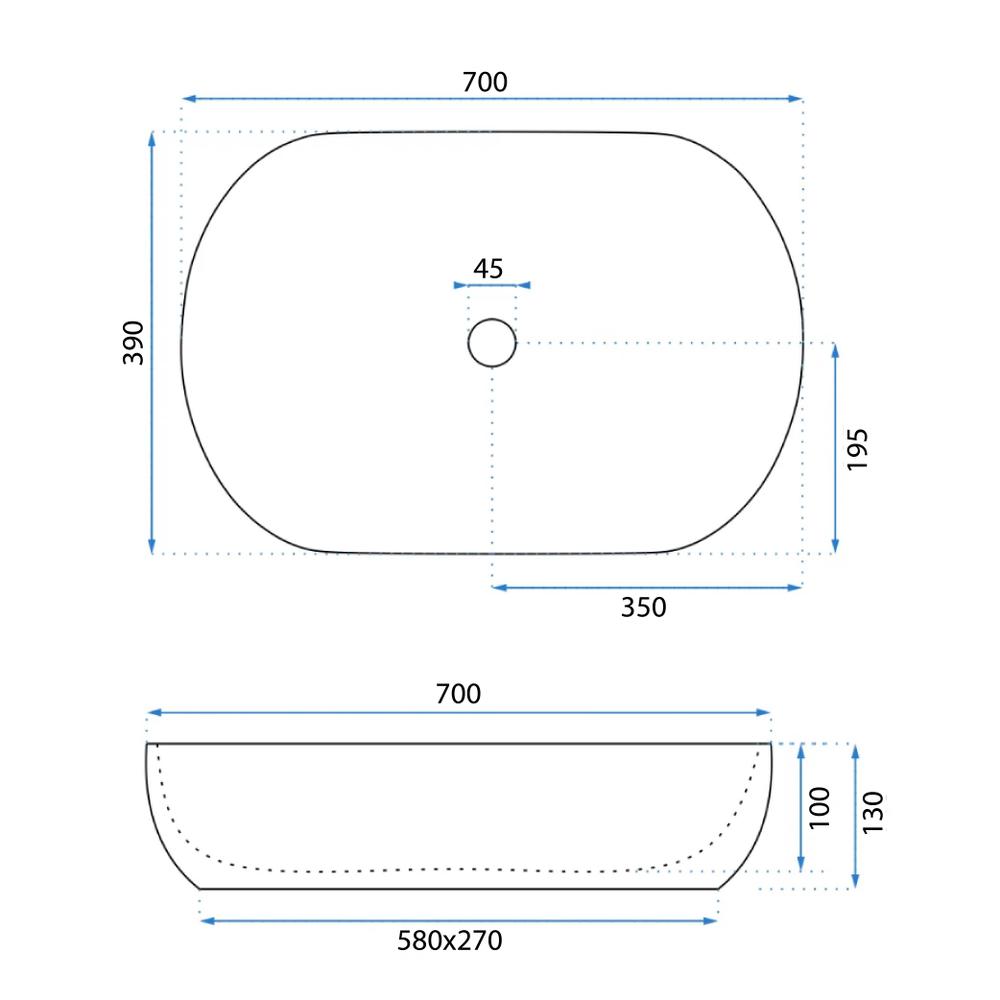 Umivaonik REA Cleo 71 bijela keramika