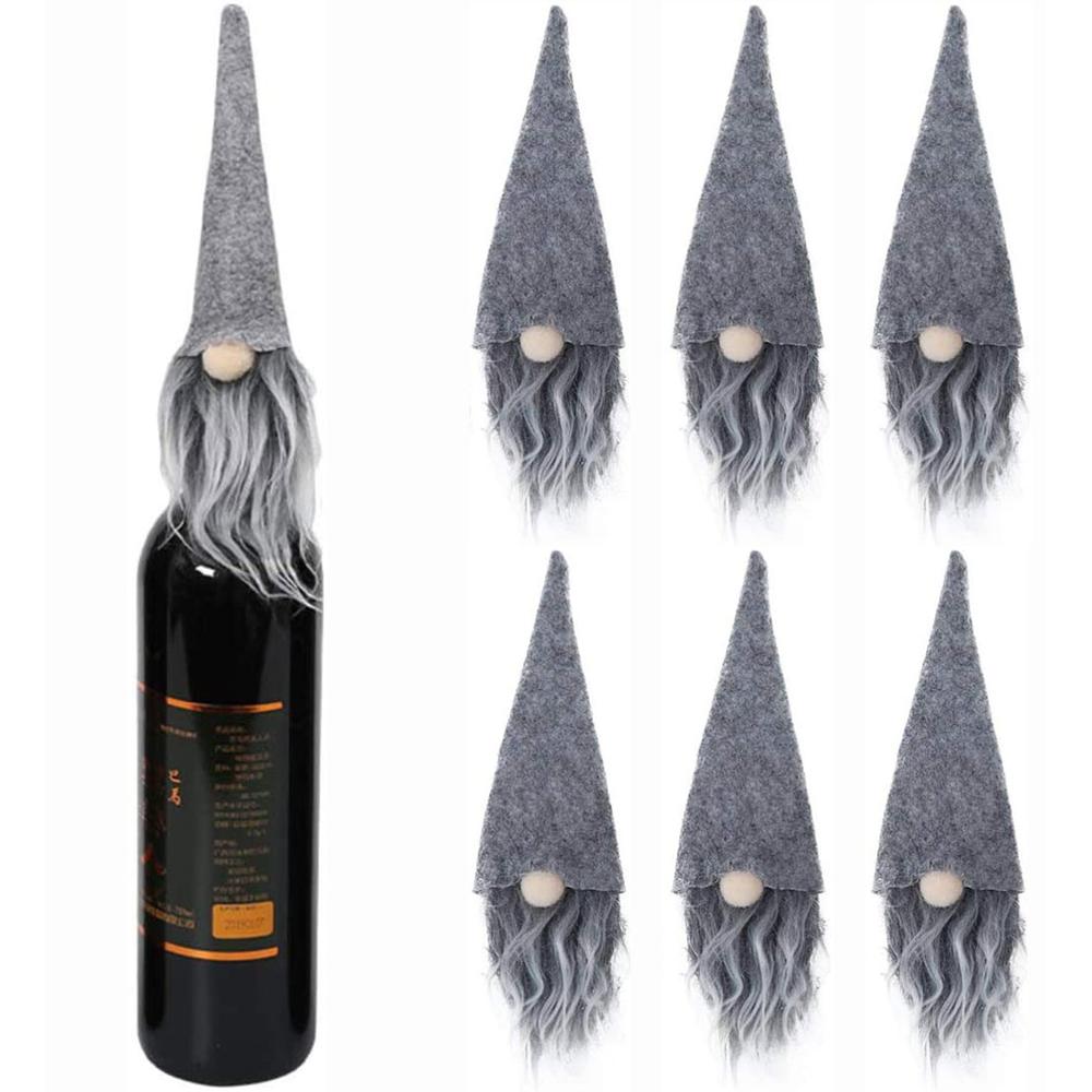 Pokrowce świąteczne na butelkę Mikołaj 6 szt KF323-6