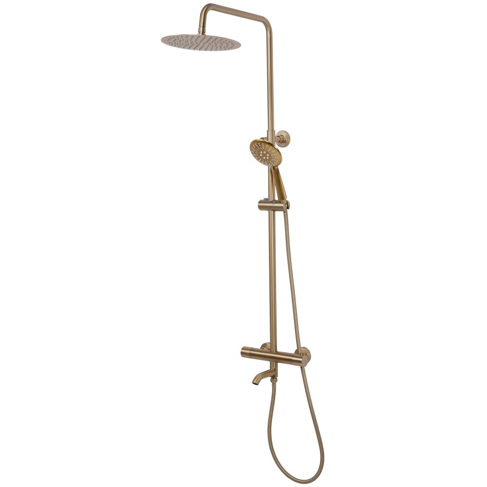 Duschgarnitur mit Thermostat REA Lungo Gold Brush