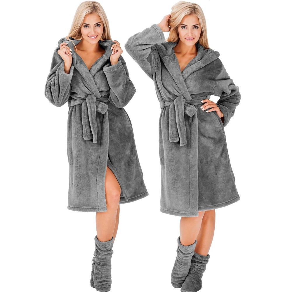 Bathrobe Nancy Grey + Socks S/M