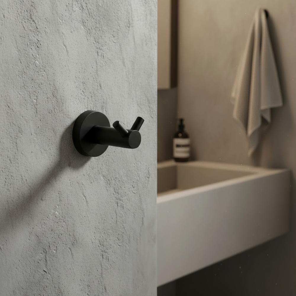 Wieszak łazienkowy Dwuramienny 5605 Leo Czarny