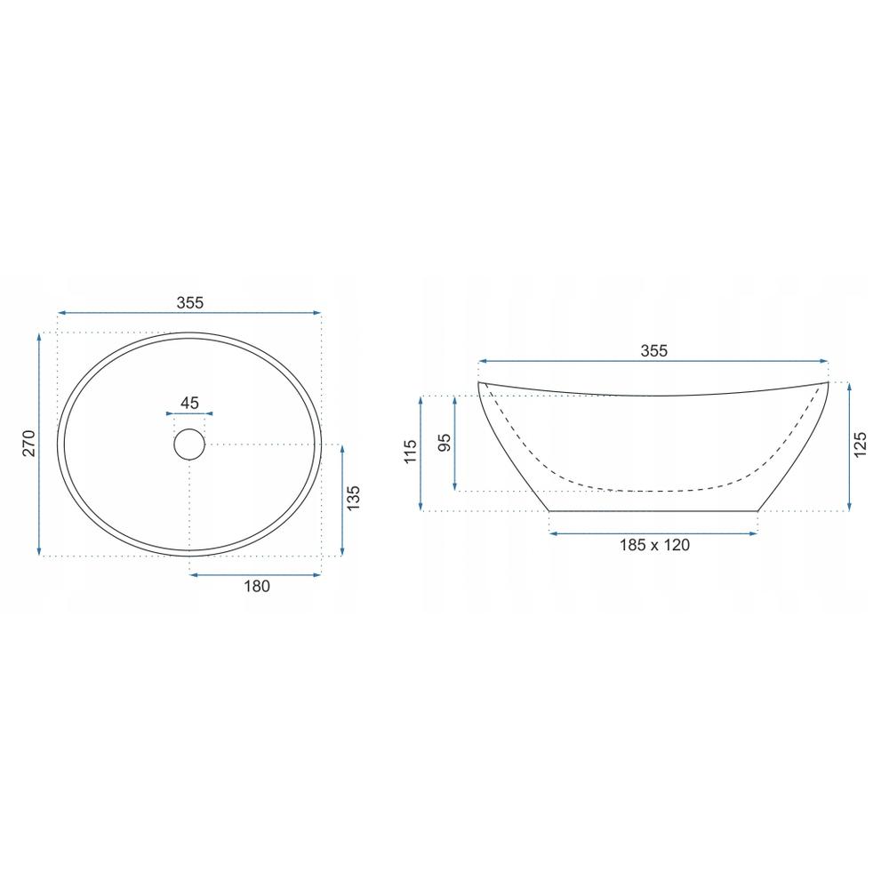 Countertop washbasin Rea Sofia mini GOLD / WHITE Shiny