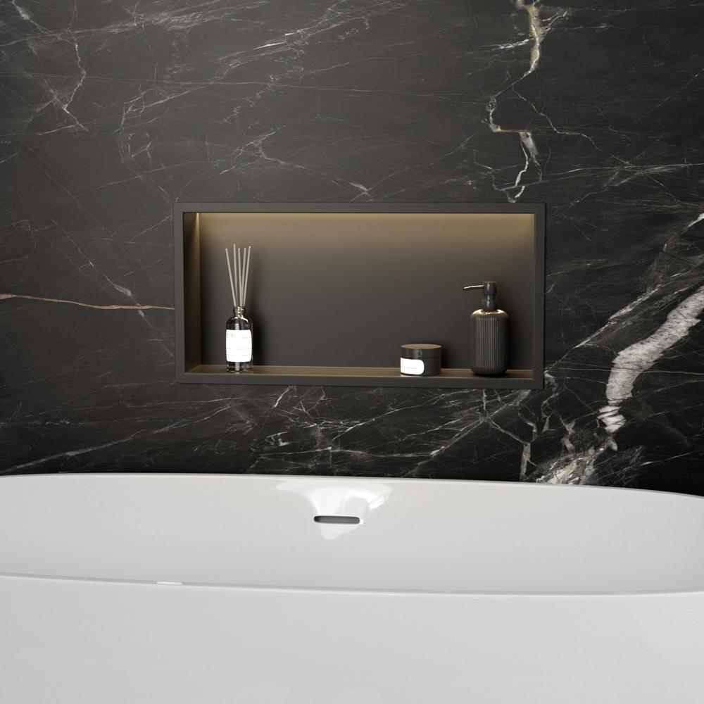 VESTAVNÁ KOUPELNOVÁ POLICE LED 30x60 black