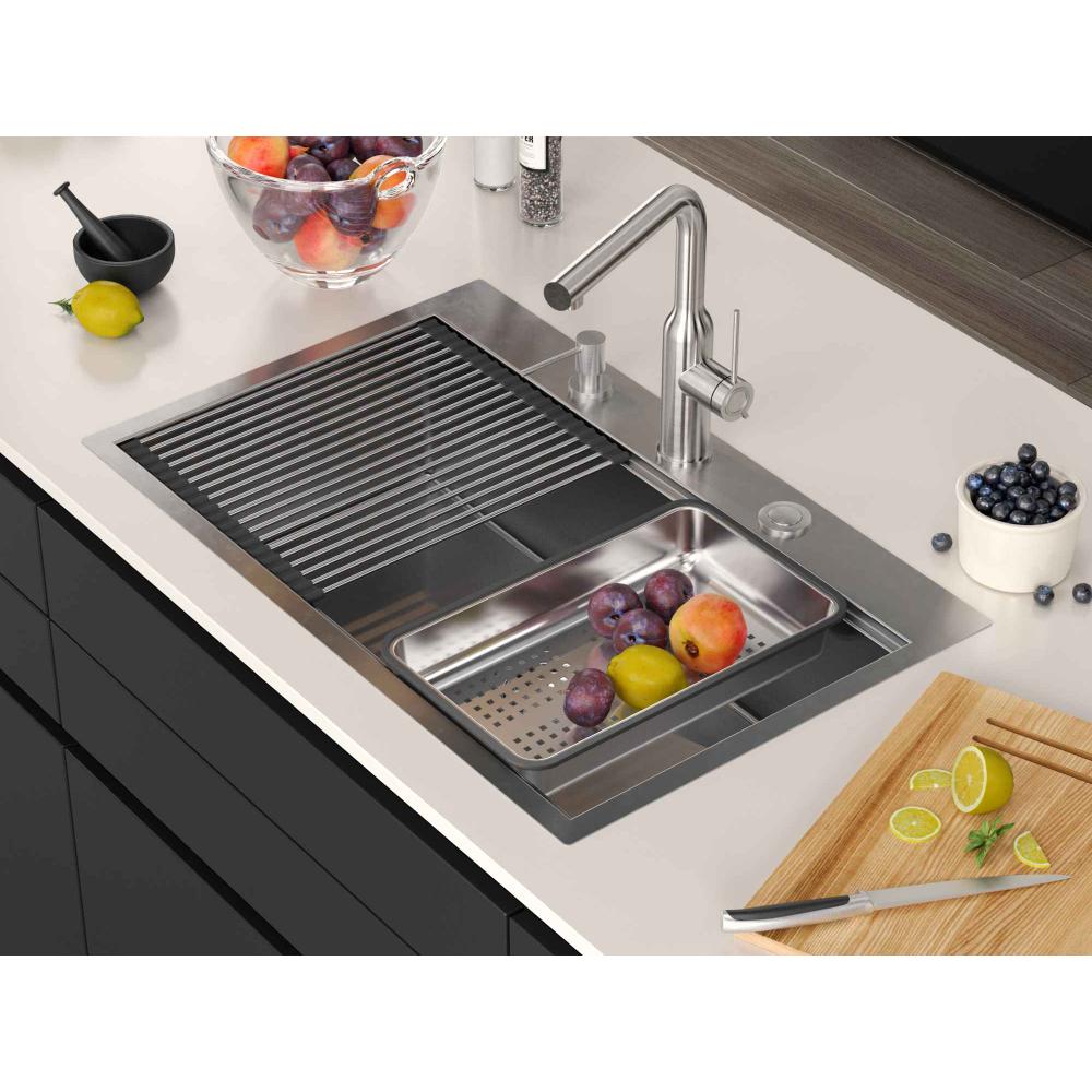 Stainless steel sink BURT 110 WORKSTATION BRUSH NICKEL