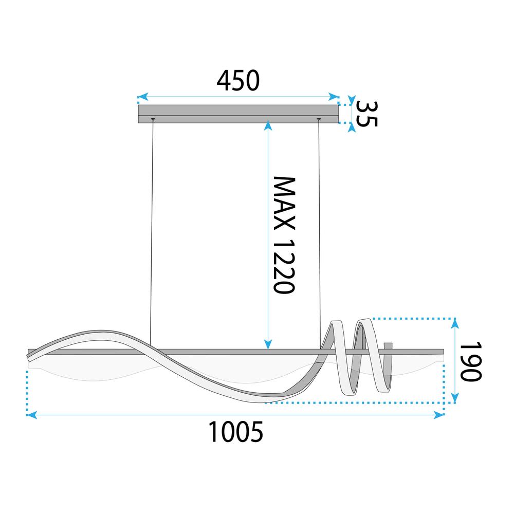 Lampe LED LHJ041-CP 100 cm BLACK