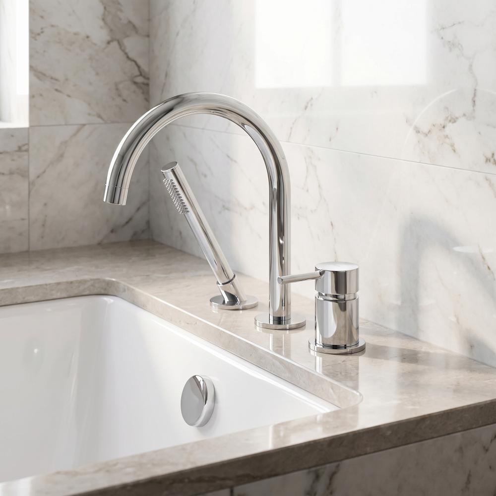 Bateria Wannowa 3-otworowa Rea Lungo Chrom
