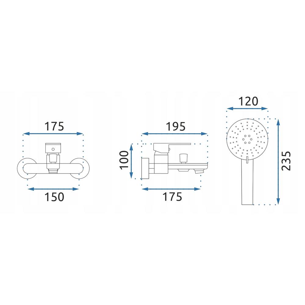 Vanová baterie REA MAYSON - zlatá