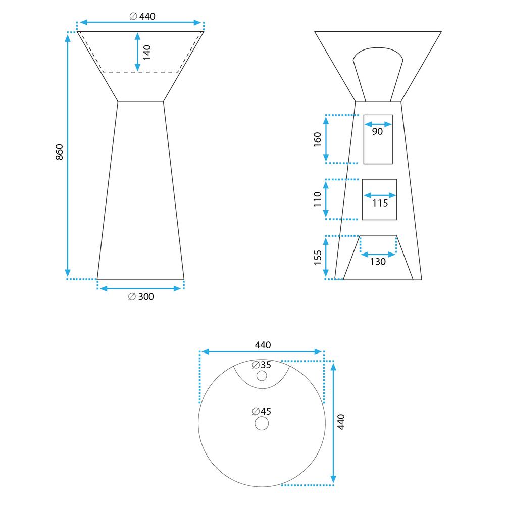 Lavabo monolitico Rea River