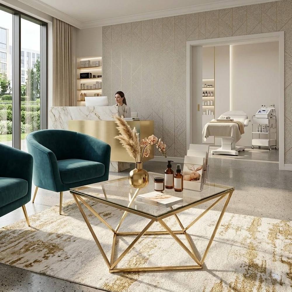 Stolik kawowy szklany Glamour Gold CS-14G