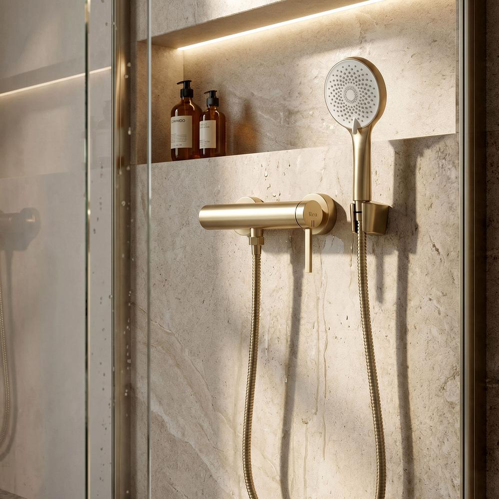 Bateria prysznicowa REA Rivo Złota Szczotkowana