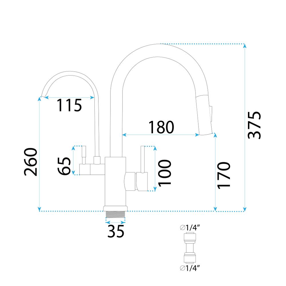 Konyhai csaptelep Rea Eco Fresh Brush Copper