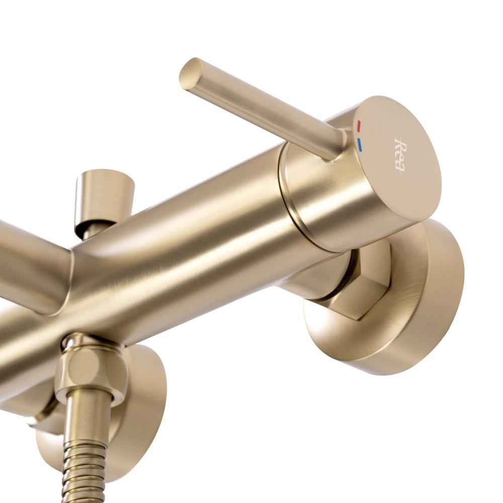 Bathroom faucet Rea Lungo Brush Gold