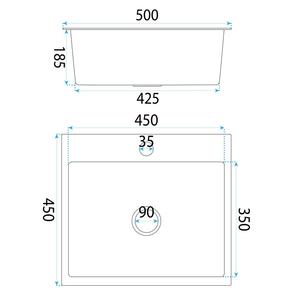 Évier en acier Leo 50 BRUSH NICKEL