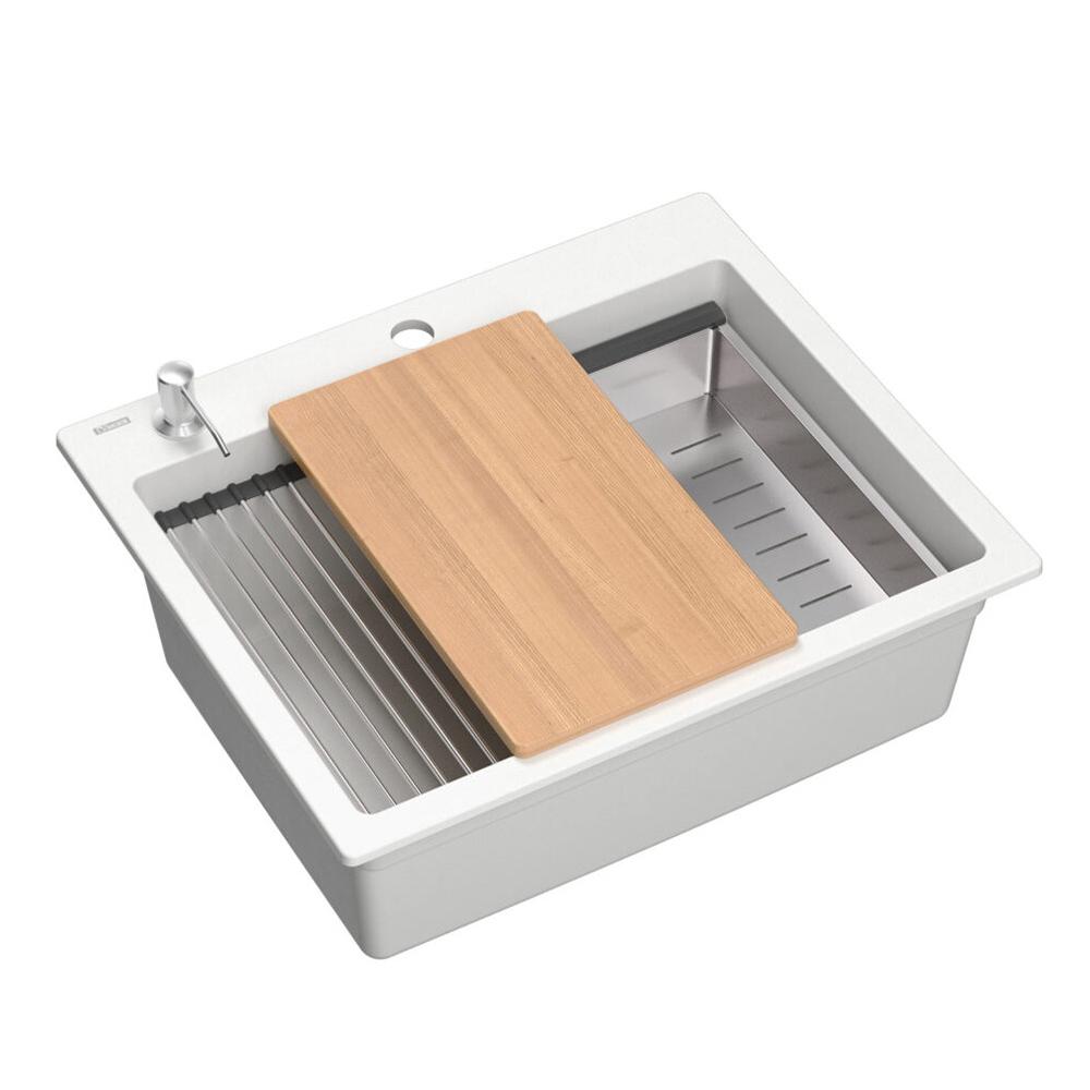 гранитная мойка KURT 110 WORKSTATION White