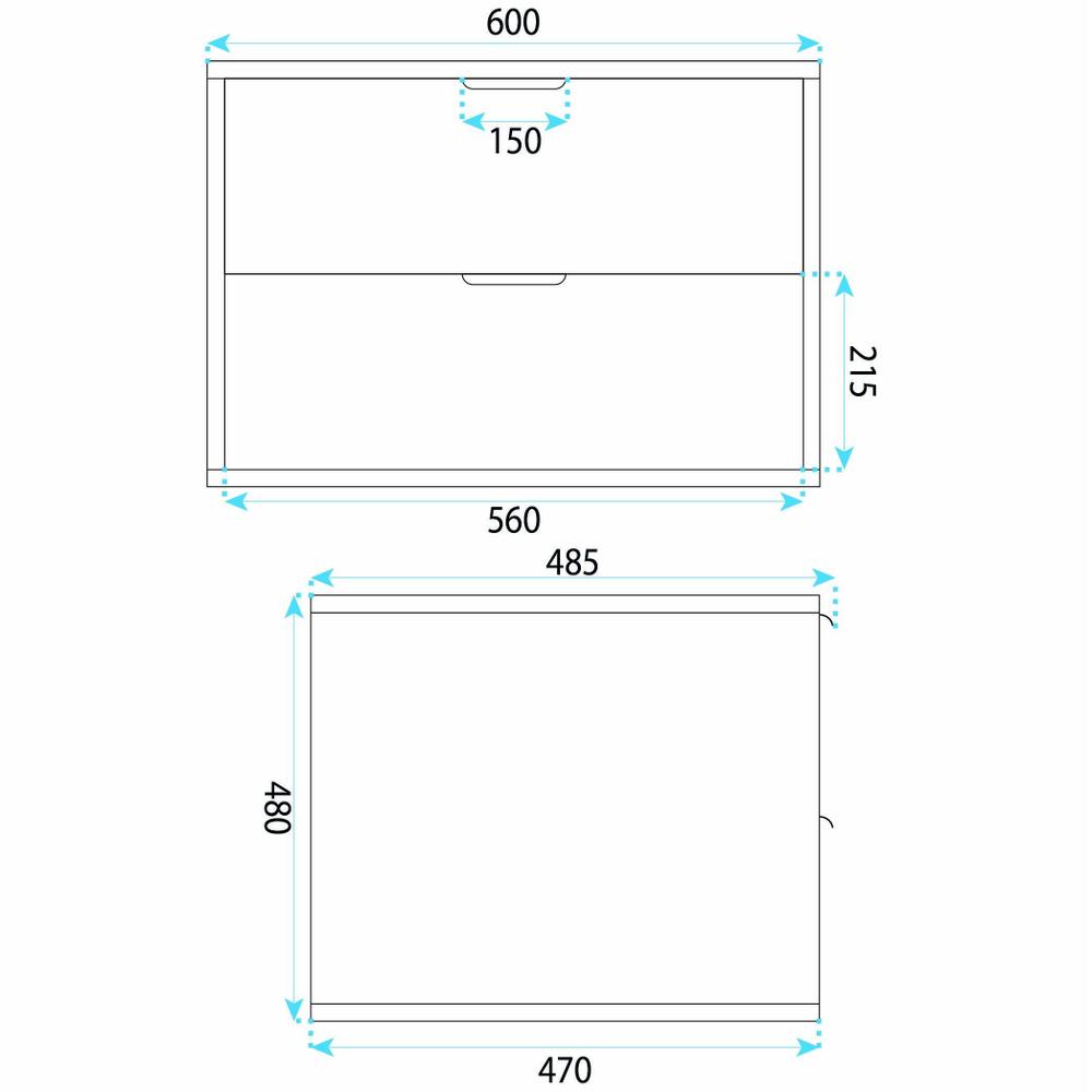 Waschtischunterschrank Rea Mono 60cm White