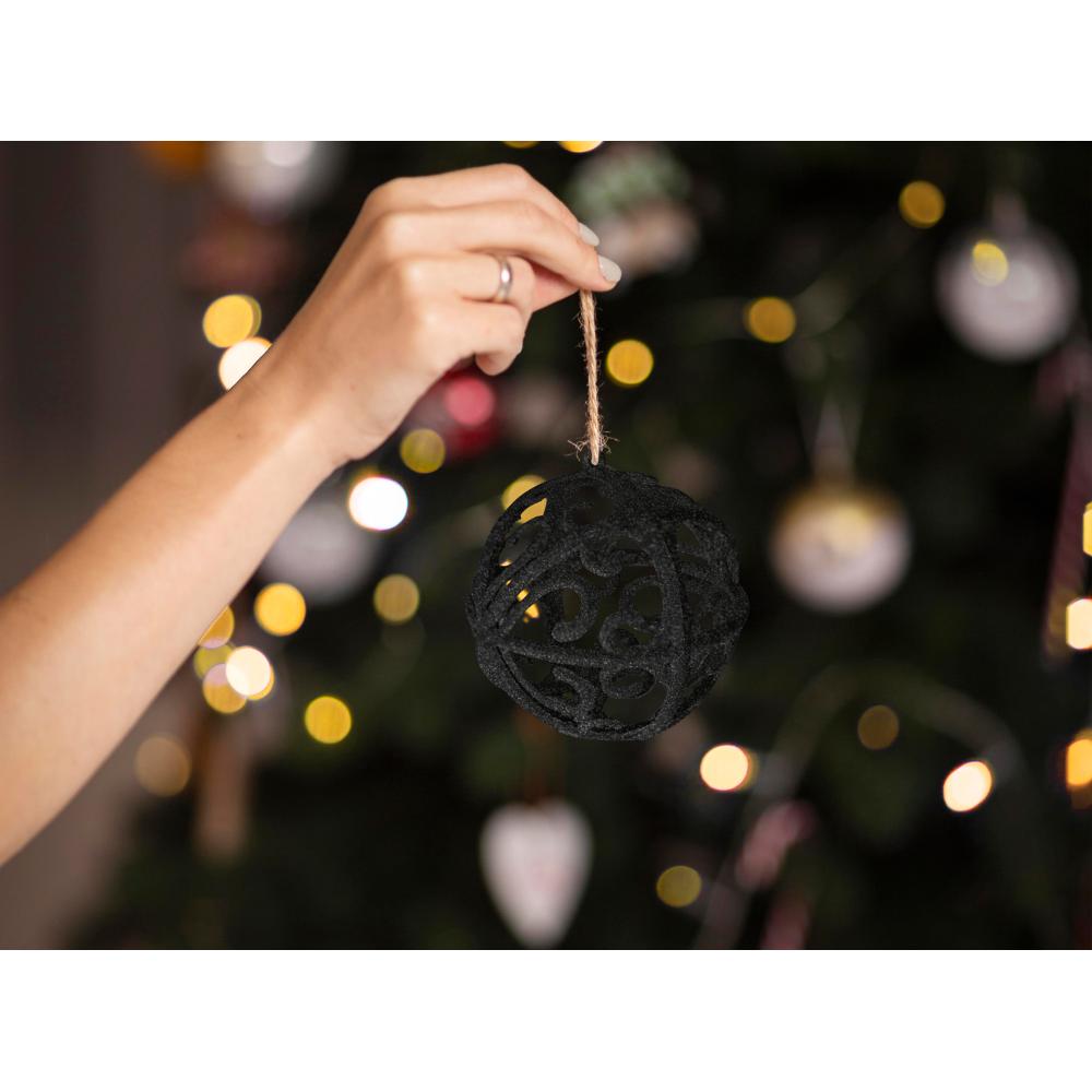 BOMBKI CHOINKOWE ZESTAW BLACK 6SZT KL-21X25