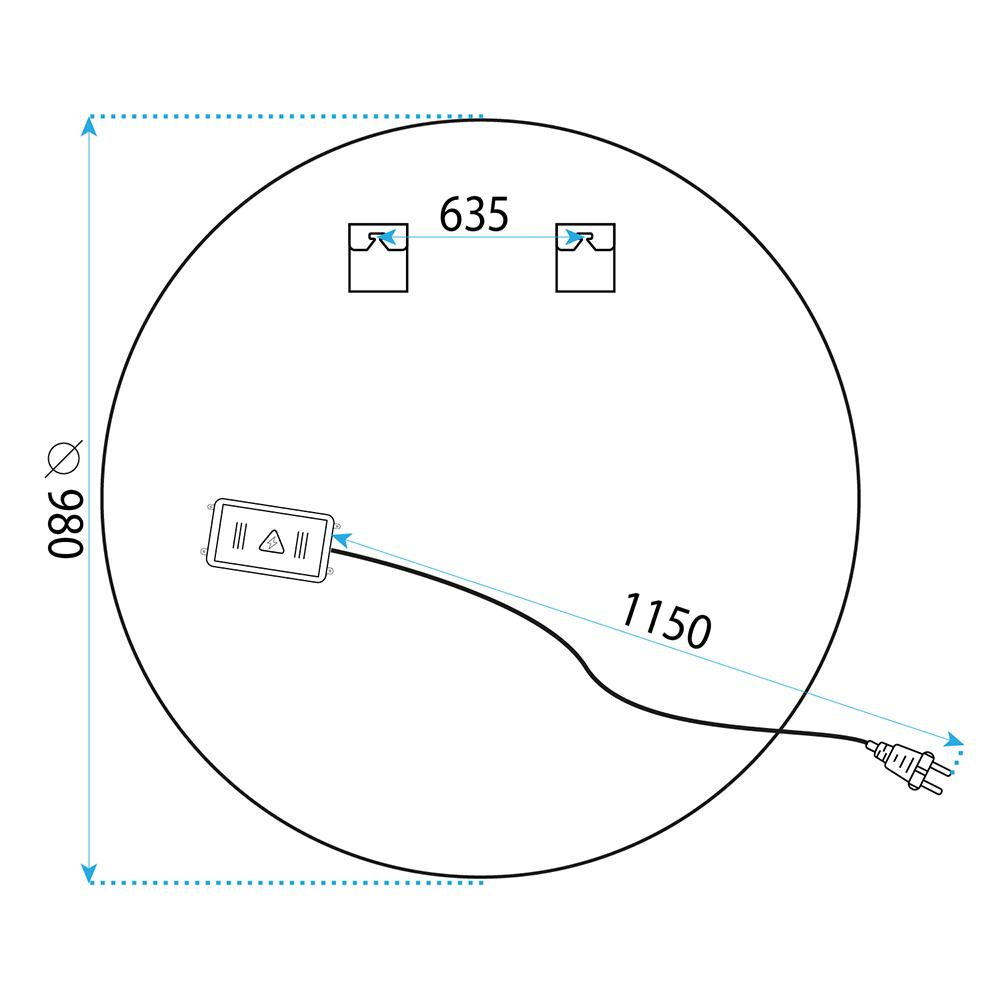 LED Tükör 100cm BAS