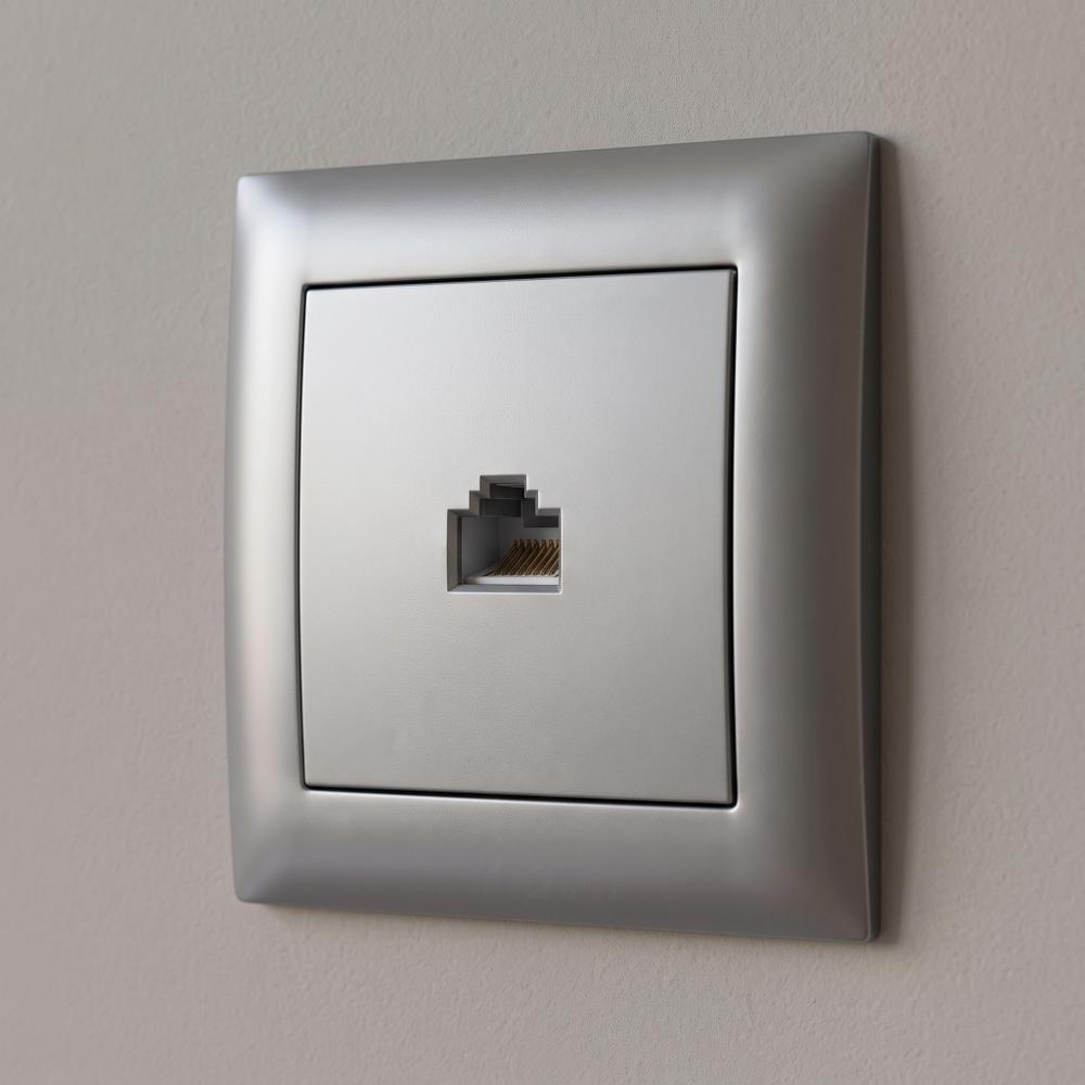 Gniazdo RJ45 z ramką OSTE JNH010-S Szare