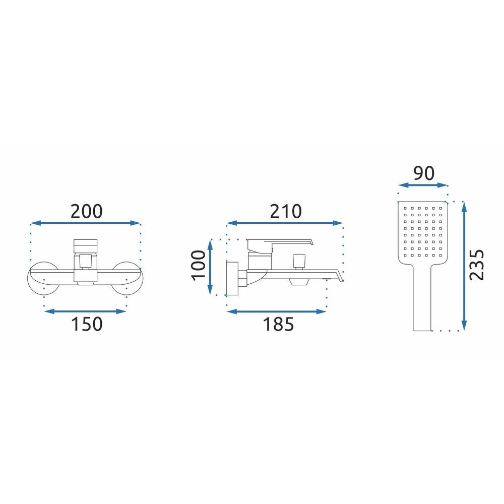 Wannenarmatur REA Hass Black