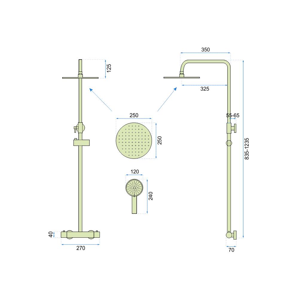 Zuhanyszett REA VINCENT gold