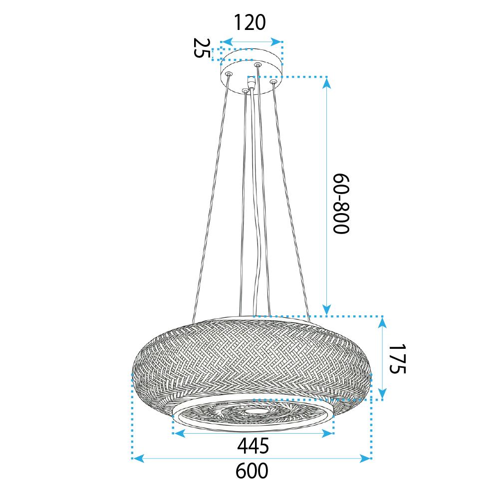Lampa sufitowa wisząca boho APP1910-3CP 60 cm