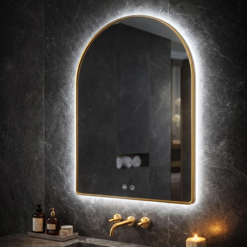 Огледало LED 80x60cm CAMLOT Brush Gold