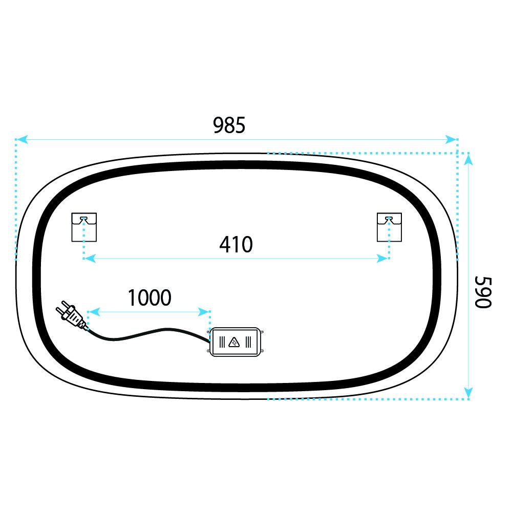 Lustro ścienne LED 100x60cm TOP-4