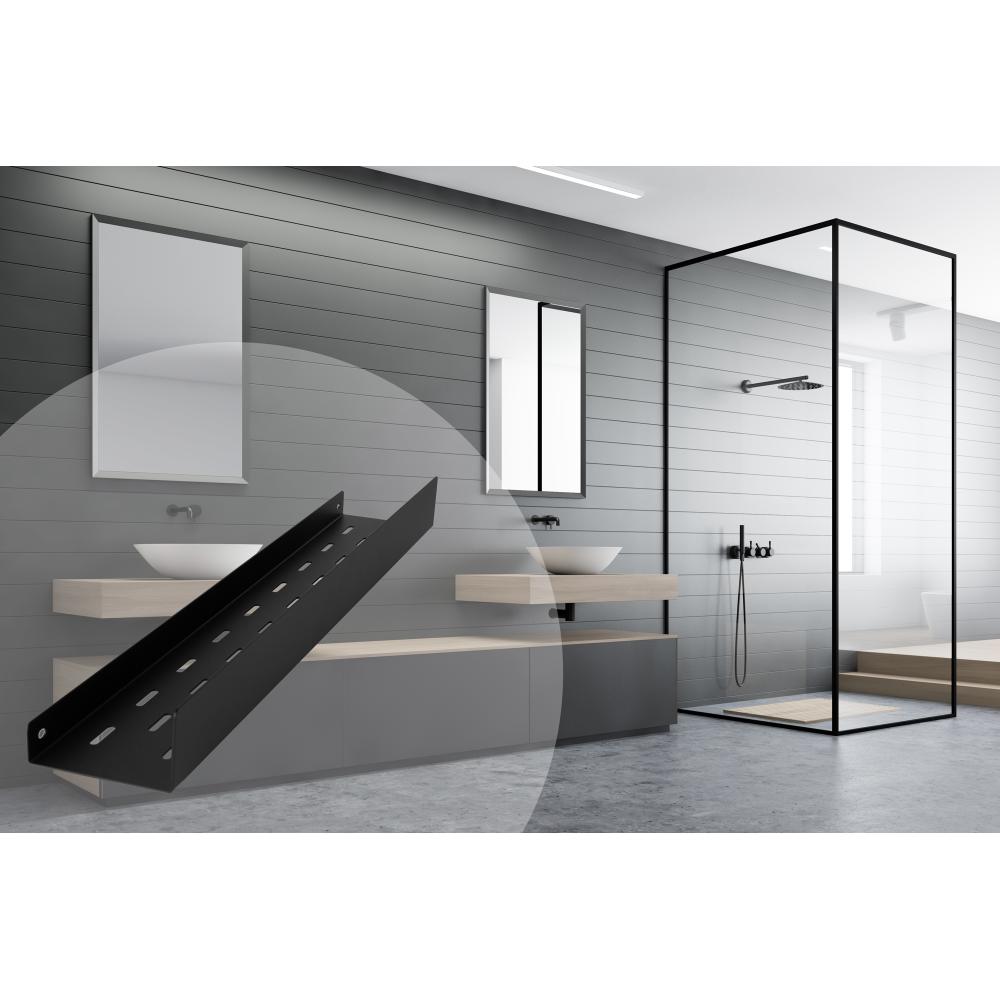 Bathroom shelf SF04 60cm black matt