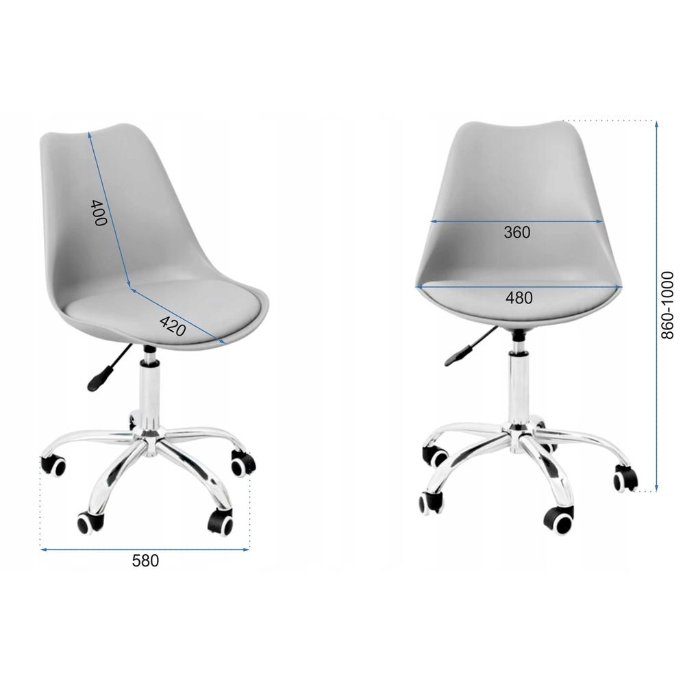 Krzesło Biurowe z poduszką Jasno Szare