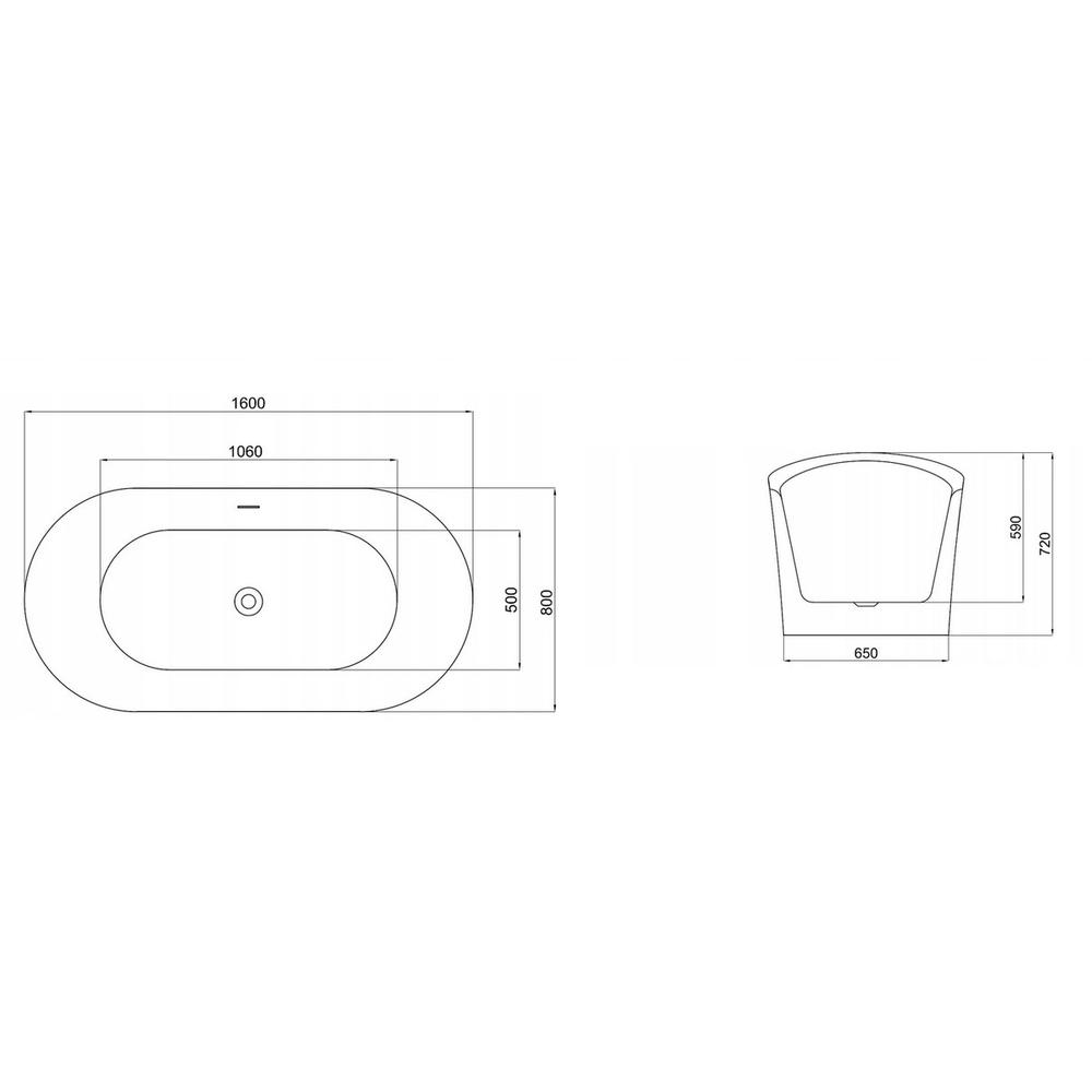 Свободностояща акрилна Вана  Rea Ferrano 160