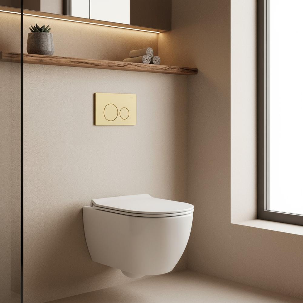 Toilet Flush Button Rea I K011A-Q Gold Brush