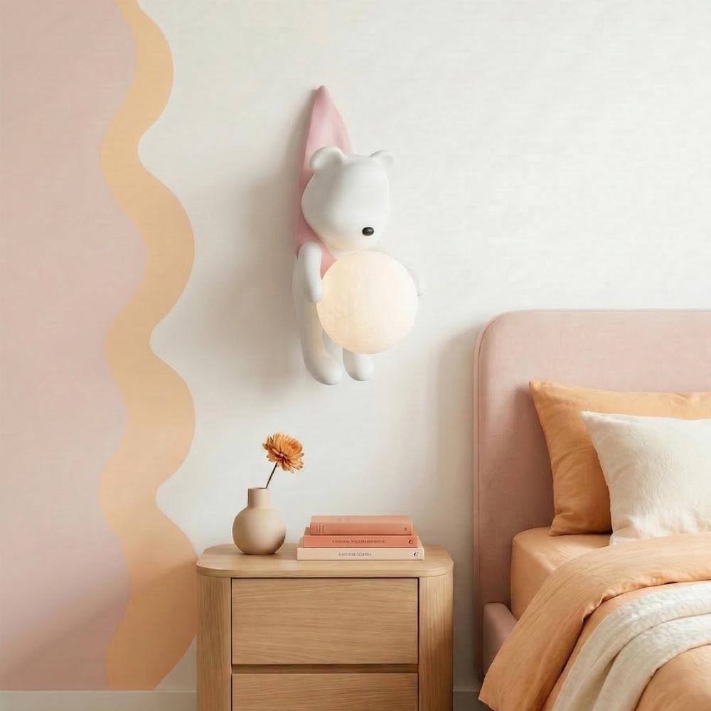 KINKIET ŚCIENNY MIŚ W KOSZULCE G168-1W RÓŻOWY