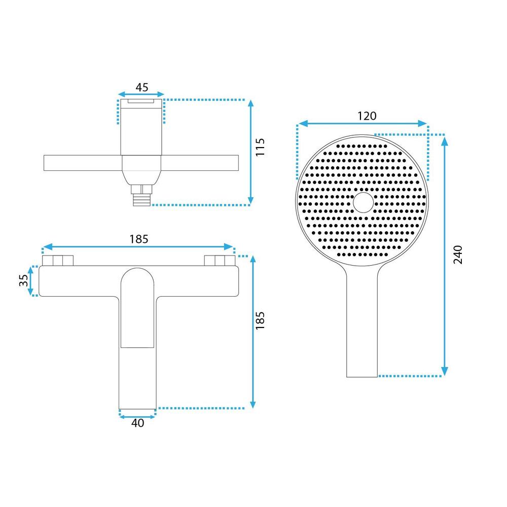 Смесител за вана AVALON Black