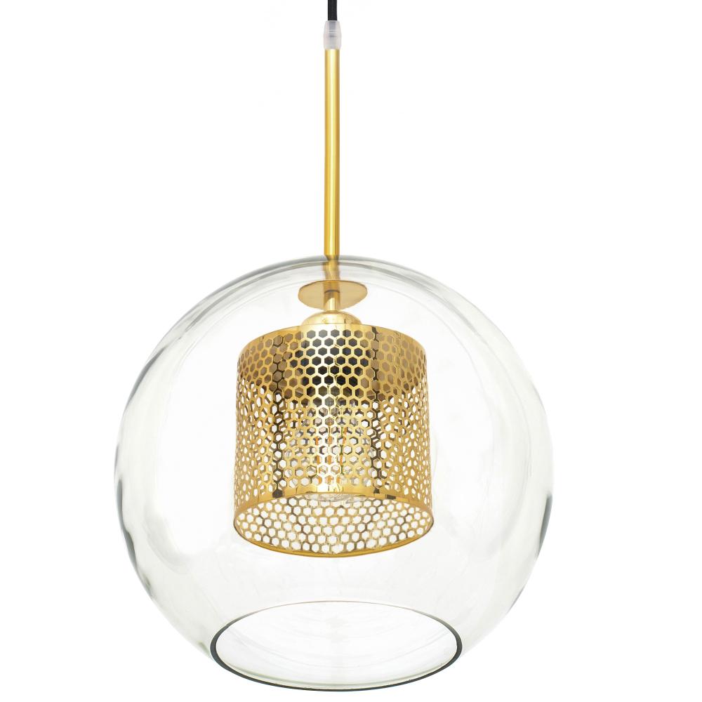 Lampa wisząca szklana loft APP554-1CP 20cm Złota