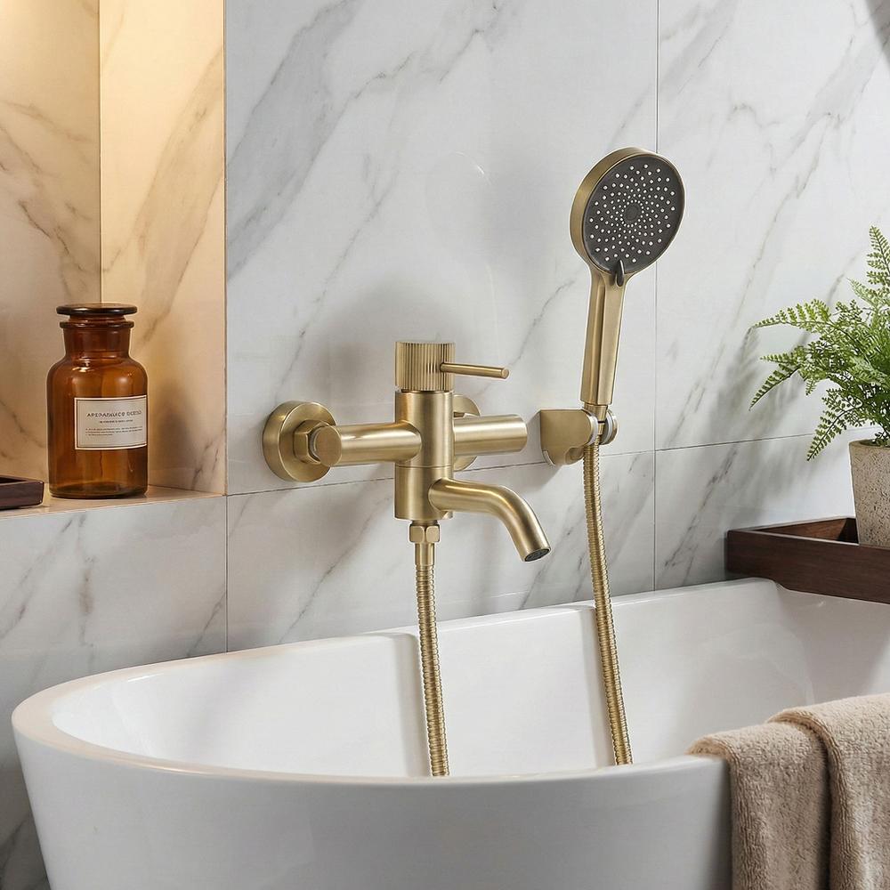 Vanová baterie Rea Lungo Stripe Gold  Brush