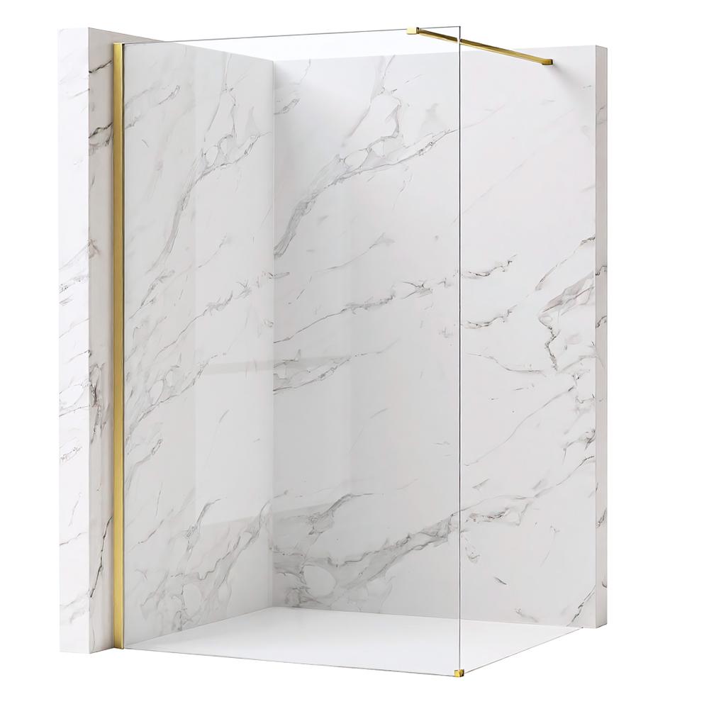 Shower screen Rea Flexi Transparent / Brush Gold 80