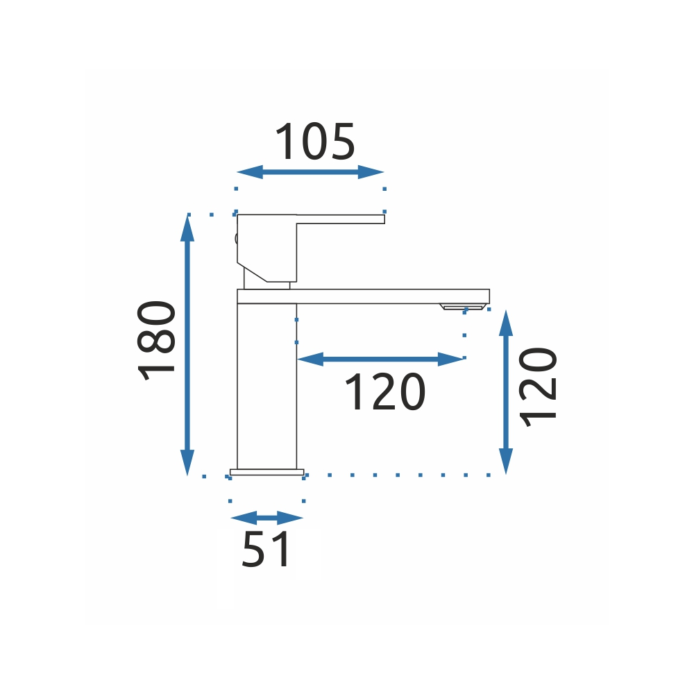 Baterie pentru baie Rea Flip Chrom Low
