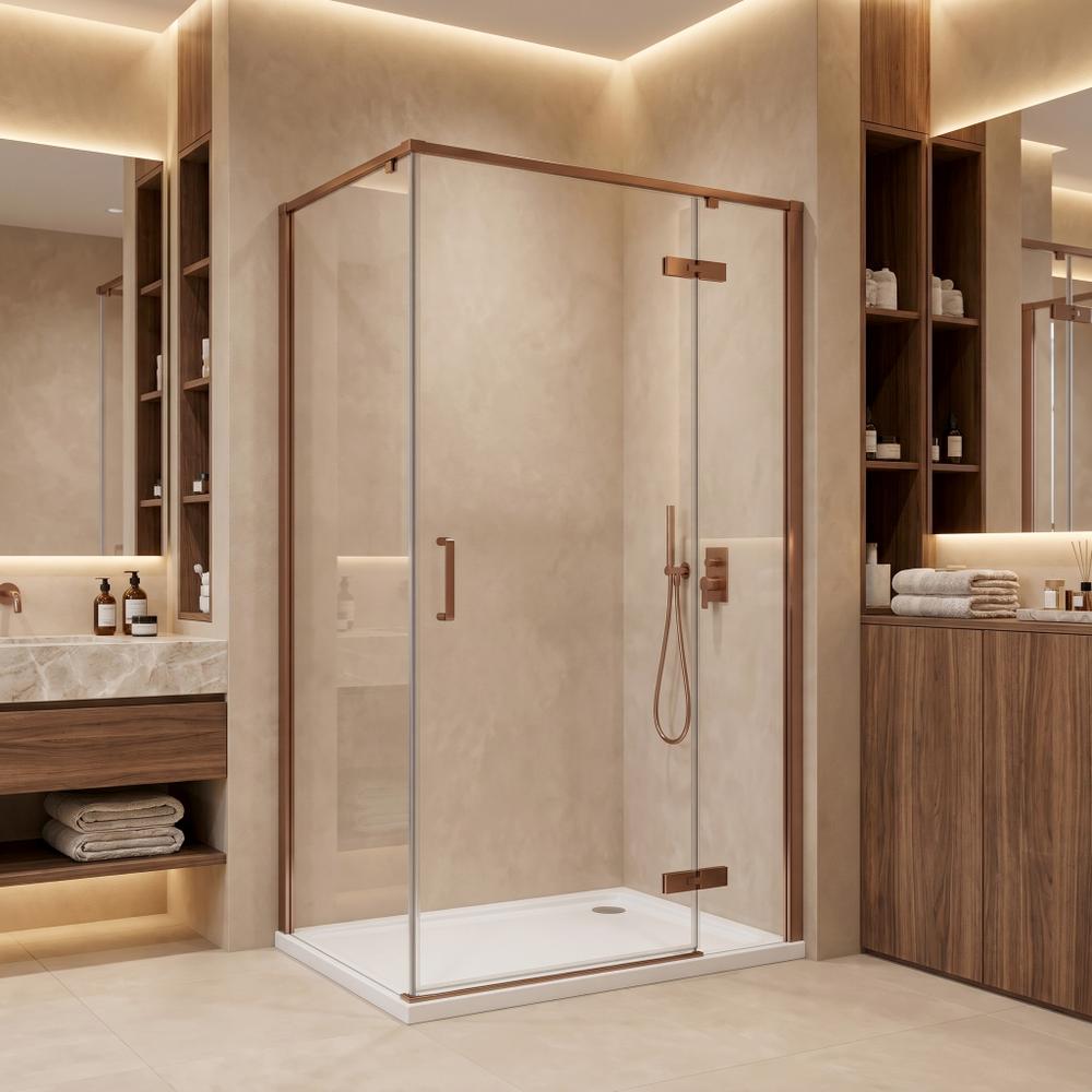 Shower enclosure Rea Bruno 120x90 Brush Copper