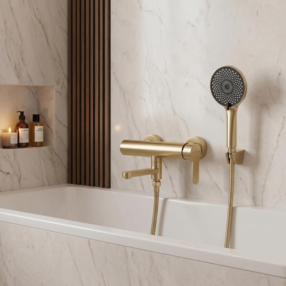 Bath mixer Rea Arcos Brushed Gold