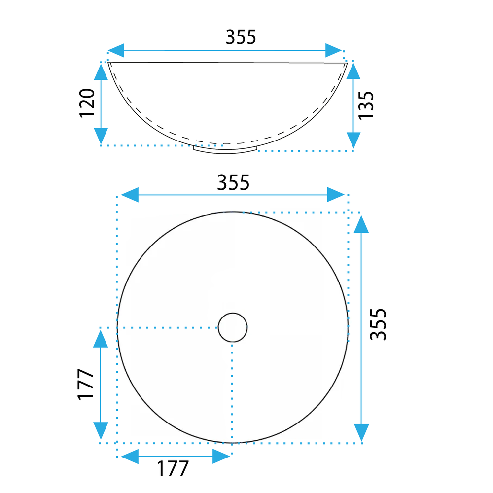 Vasque à poser Stella White gold edge