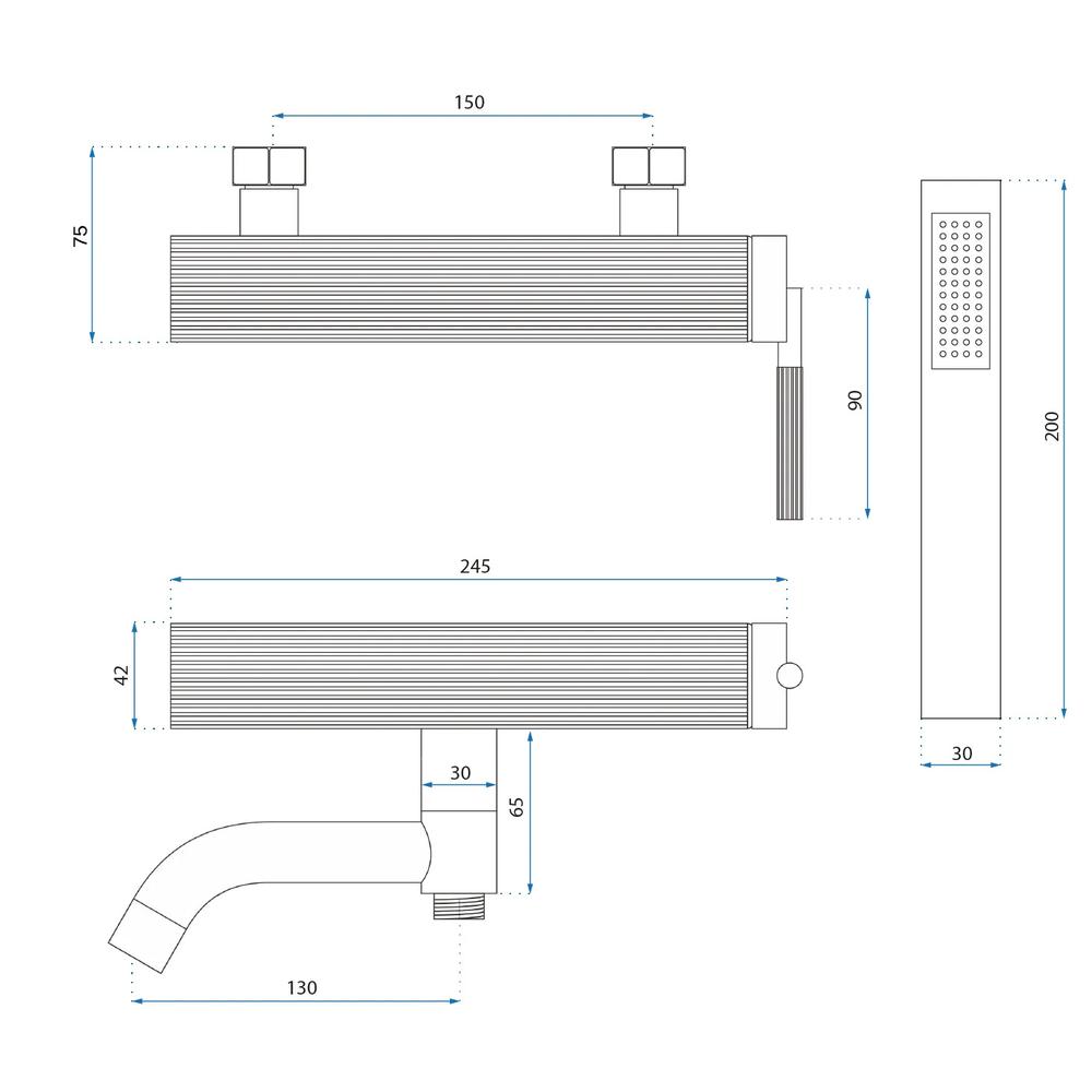 Змішувач для ванни REA Argon Gold