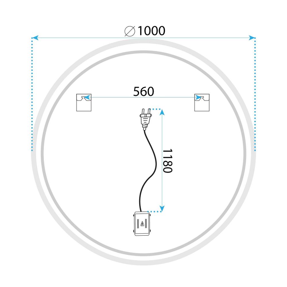 Lustro ścienne LED SOFT 100