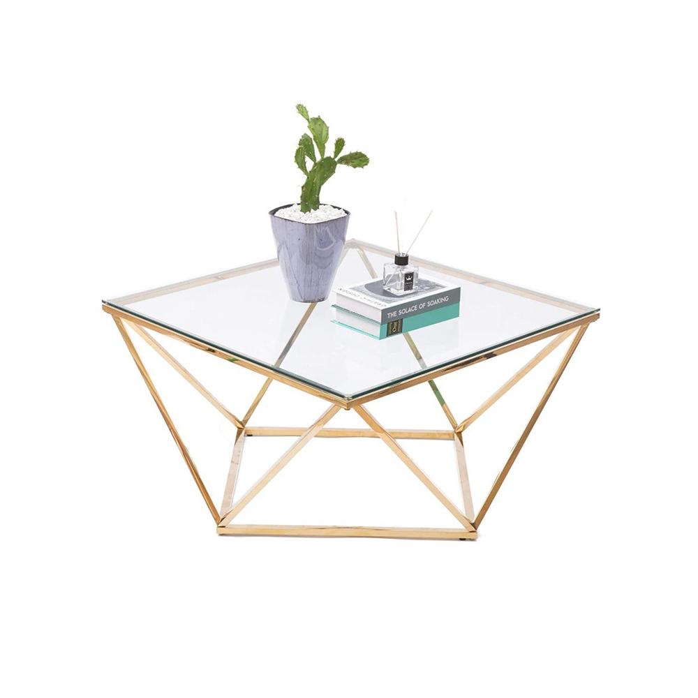 Stolik kawowy szklany Glamour Gold CS-14G