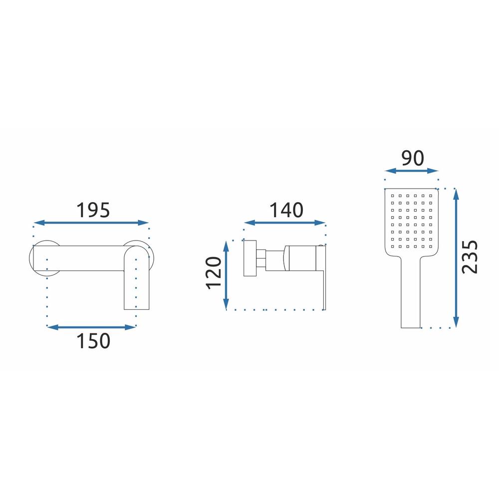 Bateria prysznicowa ze słuchawką REA STORM Czarna