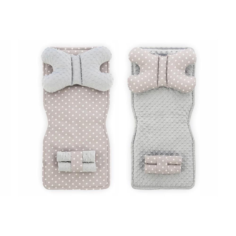 Mata do wózka dwustronna 4w1 Grey/White Star